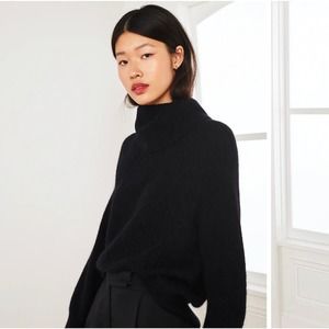 Quince Black Turtleneck Sweater